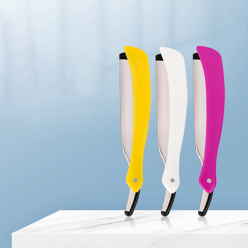 Portable Foldable Beard Eyebrows Trimming 77 Blade Straight Razor